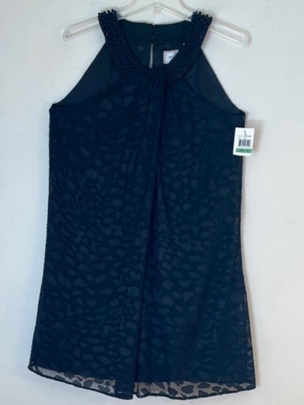 eci New York Chic Jewel Embroidered Neck Burnout Lace Shift Dress. 8. NWT.